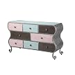 Parisian 8 Drawer Dresser - Antique Pewter(54-7/8" x 19" x 31-7/8"H)