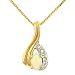 Opal(.20ct) & Pave Diamond(.04ct) Twist Pendant w/chn