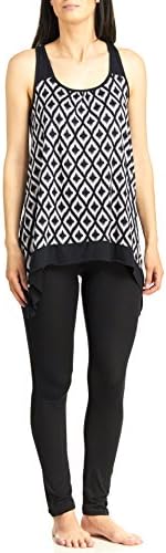 Body Touch Women's Shark Tooth Pajama Set, Black/White, Medium