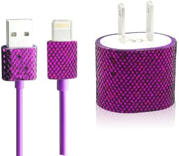 Glitter Bling iPhone 6 iPhone 5/5S Charger Set (Purple)
