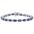 14K White Gold Sapphire and Diamond Bracelet