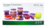 30pc Plastic Container Set w/ Purple Lids 30pc Plastic Container Set w/ Purple Lids