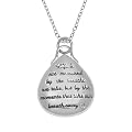 Sterling Silver "Life Is Not Measured by the Breaths We Take, But by the Moments that Take Our Breath Away" Teardrop Pendant Necklace, 18"