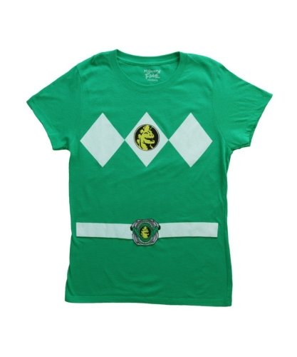 Green Ranger Costume Green Juniors T-Shirt Tee - Main Image
