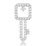 14k .45 Dwt Diamond White Gold Key Charm - JewelryWeb