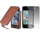 CrazyOnDigital Leather Protector Case with Belt Clip for Apple iPhone 4G - Brown - Fits AT&T iPhone