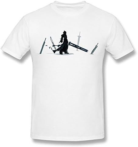 LinYang Mens Cool Final Fantasy T-shirt XS White