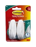 Command 17081B Designer Medium Plastic Hooks, Water-Resistant Strips, 2 Hooks 4 Strips