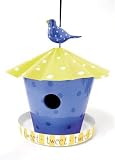 Outdoor Living : Red Carpet Studios Ltd. Lynn Morris Designs Blue and Yellow Tin Birdhouse