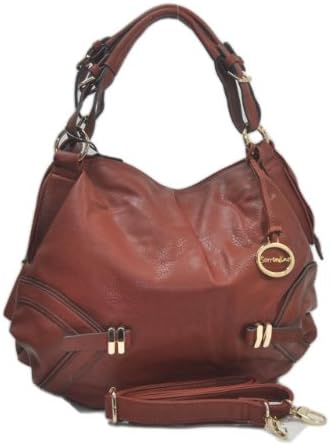 Sori Collection "335" Trendy Fashion Satchel with Long Strap (Brown35)