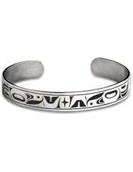 Sterling Silver North Star Northwest Coast Native American Bracelet. Made in USA.