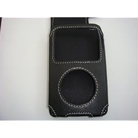 Brand New 80GB 120GB IPOD CLASSIC SOFT LEATHER FLIP CASE - BLACK