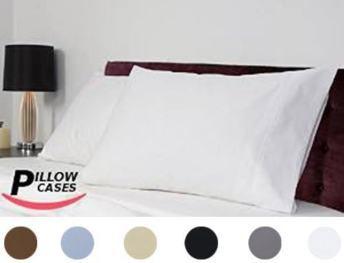 Queen Pure-Cotton Pillow Case Covers - (2-Pack, each 20 inches x 32 inches, White) 100% Cotton for Maximum Softness and Easy Care, Elegant Double-Stitched Tailoring