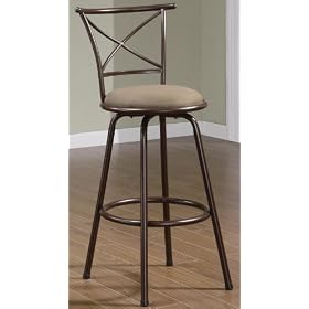 Click here to buy Set of 2 29H Bar Stools Brown Microfiber Seat Brown Finish by Coaster.