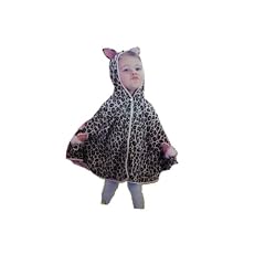 3 tlg. Umhang Leopard 3 bis 4 Jahre Gr��e 98 / 116 mit F�ustlingen - Tiger Tier Tierkost�m Tier Karneval Kinder Kinderkost�m Fasching Faschingskost�m M�dchen Junge mit Kapuze �berwurf Kinderumhang