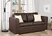 Milan Sofa Bed Brown Faux Leather Image