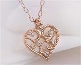 【me.加藤夏希プロデュース】4月の誕生石☆K10PG ダイヤモンド ハート ネックレス クラシカル・クレット