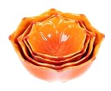 Mustardseed & Moonshine Rock Rose Atzec Orange Stacking Bowl Set