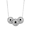 3 Black Diamond Necklace 1/2 ct. in 10K White Gold