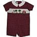 Smocked Apple Picking Orchard Scene on Red Plaid Shortall by Silly Goose (Size 12M)