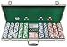 500 Landmark Lucky Crowns 11.5g Poker Chips w/Aluminum Case