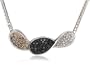 Sterling Silver Black, Brown and White Diamond Necklace (1 1/2 cttw)