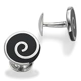 Sterling Silver and Resin Swirl Cufflinks