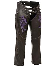 Automotive Parts and Accessories: Milwaukee Womens Leather Chaps (Black/Purple, Large) - Milwaukee