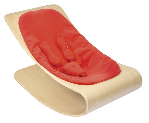 Picture of Cozy Bloom Coco Stylewood Baby Lounger with Seat Pad, Natural Frame, Rock Red (Leatherette) E10601-NRRL (Baby Seats)