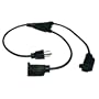 Tripp Lite P022-001-2 Dual Receptacle Extension Cord (1-foot)