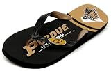 NCAA Purdue Boilermakers Spirit Flip Flops (Black, X-Small)