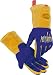Caiman? RevolutionTM 1817 Genuine American Deerskin Welding Glove (Large, Blue/Yellow)
