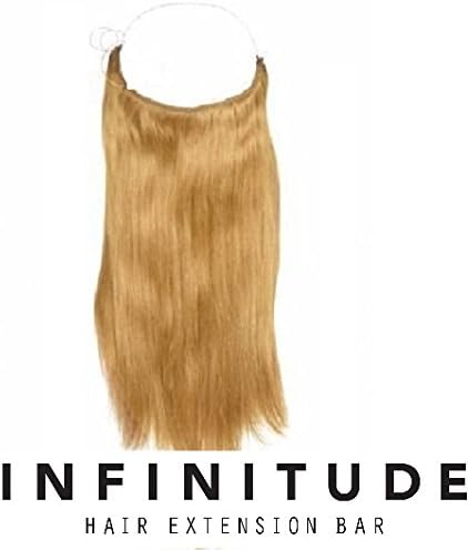 100% Remy human hair halo Extension, Infinitude-Halo, flip in with invisible miracle adjustable secret wire, Beige Blonde #16