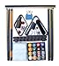 Pool Table Accessory Kit W/ Marble Style Ball Set Mahogany Finish