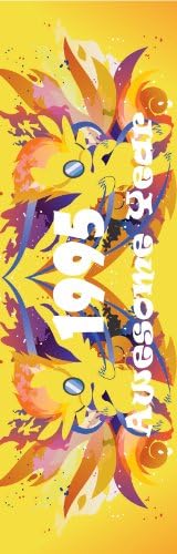 1995 Awesome Year Gloss Laminated Bookmark on Special Card Stock - Splash of Colors Abstract Design