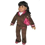 Brown Velour Sweatsuit, Fits 18 Inch American Girl Dolls