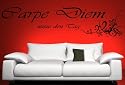 Wandtattoo  Motiv-Nr 3026 Zitat Carpe Diem - nutze den Tag, 140 x 45 cm, Farbe: schwarz