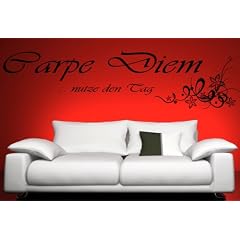 Wandtattoo  Motiv-Nr 3026 Zitat Carpe Diem - nutze den Tag, 140 x 45 cm, Farbe: schwarz