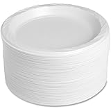 Genuine Joe GJO10329 Plastic Reusable/Disposable Plate, 9" Diameter, White (Pack of 125)
