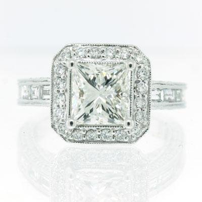 3.71ct Princess Cut Diamond Engagement Anniversary Ring