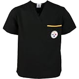 Scrub Dudz Pittsburgh Steelers Solid Print Scrub Top Medium