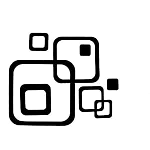 Black R/ Squares Geo Shapes Mod Wall Vinyl Stickers