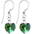 Austrian Crystal Heart May Birthstone Earrings