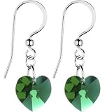 Austrian Crystal Heart May Birthstone Earrings
