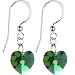 Austrian Crystal Heart May Birthstone Earrings MADE WITH SWAROVSKI ELEMENTS