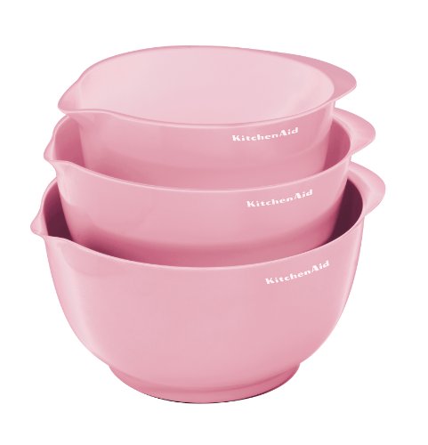KitchenAid Pro Set of 3 Mixing Bowls, Pink