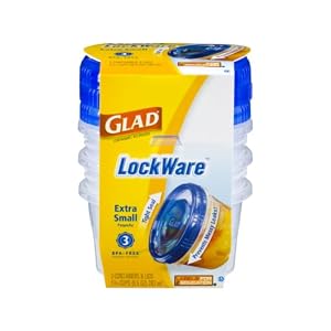 Glad Lockware Food Storage Containers, Extra Small, 3 Count