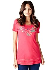 Per Una Pure Cotton Floral Embroidered Tunic