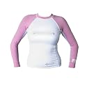 Body Glove Women Aura Long Sleeve Rash Guard, Whit & Pink, XS