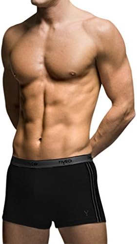 FiveG 2 Pair Pack Men's Black Fairtrade Cotton Square Leg Trunks